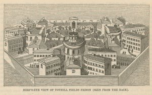 Vogelvlucht van Tothill Fields Prison door English School