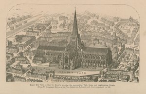 Vogelvlucht van de oude St. Pauls door English School