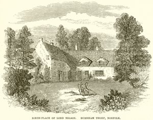 Geboorteplaats van Lord Nelson, Burnham Thorpe, Norfolk door English School