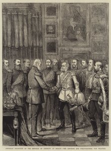 Verjaardagsreceptie van de Keizer van Duitsland in Berlijn, de Keizer en Veldmaarschalk von Wrangel door English School