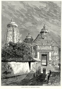 Zwarte Pagora bij Kanarak, Orissa (gravure) door English School