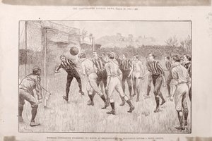 Blackburn Rovers vs. Nottingham County op de Kennington Oval, uit The Illustrated Sporting and Dramatic News, 23 maart 1891