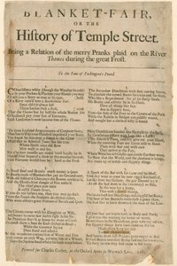 Blanket Fair. Gedicht over Frost Fair van 1684 door English School