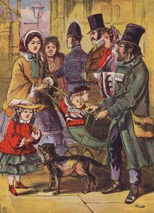 Blinde bedelaar (kleurenlitho) door English School