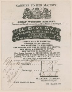 Blossoms Inn, Lawrence Lane, Cheapside, Bill door English School