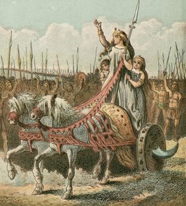 Boadicea en haar leger door English School