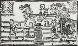 Bordspel en drinken in de taverne
