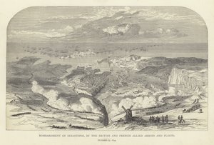 Bombardement van Sebastopol door de Britse en Franse Geallieerde Legers en Vloten, 17 oktober 1854 door English School