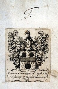Boekplaat van Thomas Cartwright (1671-1748) van Aynho door English School