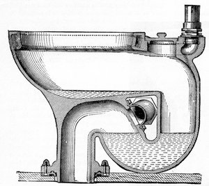 Bostels No. 7 Exclesior Wash-Out toilet, 1870 door English School
