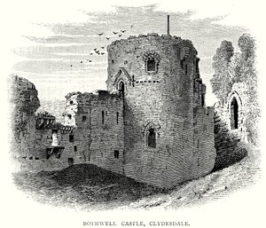 Kasteel Bothwell, Clydesdale (gravure) door English School