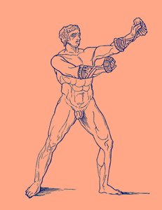 Bokser, illustratie voor Olympia door Adolf Boetticher, 1886