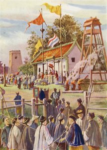 Boksers melden zich aan bij een militaire post, China