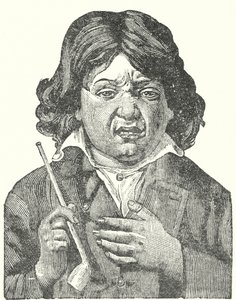 Jongen lijdt aan de nawerkingen van tabak (gravure) door English School