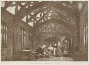 Bramhall Hall, Cheshire, de eetzaal door English School