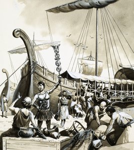 Brood en Spelen. Een Vandalen schip laadt buit