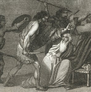 Brennus en zijn troepen doden de eerbiedwaardige mannen (gravure) door English School