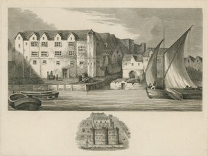 Bridewell Palace aan de oevers van de rivier de Theems door English School