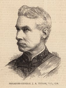 Brigadegeneraal J A Tytler, VC, CB (gravure) door English School