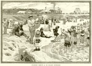 Brighton Beach op een feestdag door English School