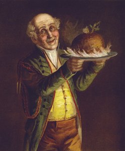 Het binnenbrengen van de kerstpudding