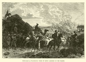 Brinjaras (een zwervende stam van zigeunerdragers) op mars door English School