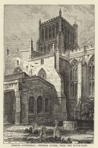 Bristol Kathedraal, centrale toren, vanuit het zuidoosten door English School