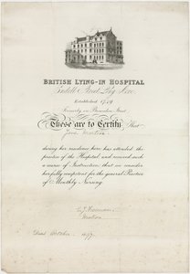 British Lying-In Hospital door English School