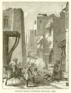 Britse Troepen betreden Moultan, 1849 door English School