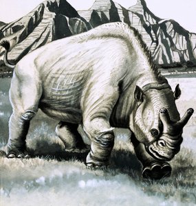 Brontotherium uit het Oligoceen door English School