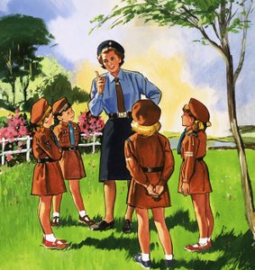 Bruine Uil en haar Brownie groep door English School