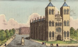Dom van Brunswijk, Duitsland, laatste rustplaats van koningin Caroline, vervreemde vrouw van koning George IV (gekleurde gravure) door English School