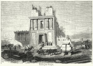 De Tempel Bouwen (gravure) door English School