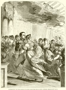 Bonaparte en de Keizerin ontsnappen aan de brand op het bal van de Oostenrijkse ambassadeur door English School