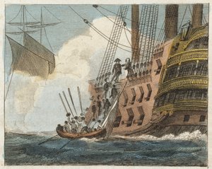 Buonaparte geeft zich over aan de Engelsen door English School