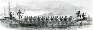Birmaanse oorlogsschip, genomen uit The London Illustrated News, 1852