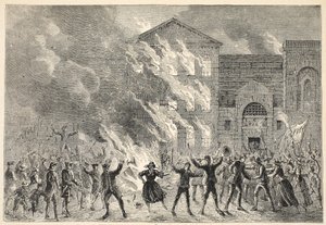 Brand van Newgate, uit een Hedendaagse Prent