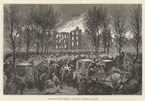 Brand van het krankzinnigengesticht in Montreal, Canada