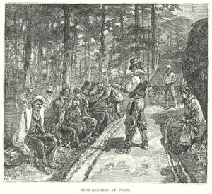 Boswachters aan het werk (gravure) door English School