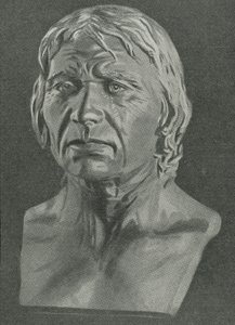 Buste van een Cro-Magnon man door English School