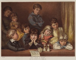 Maar één keer per jaar (chromolitho)