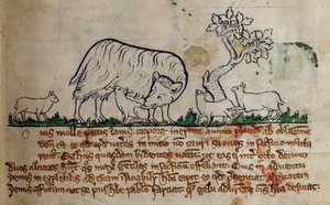 CCA-LitMs/D/10 fol. 8r Schaap, uit Bestiarium door English School