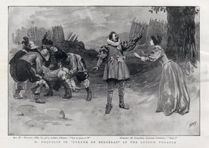 CONSTANT COQUELIN Aine (oudere) Engelse acteur in de rol van Cyrano de Bergerac in het Lyceum Theatre, Londen 1898