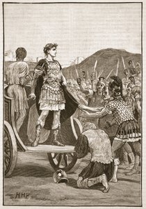 Caesar spreekt de ontevreden legioenen toe op het Campus Martius door English School