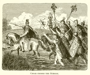Caesar steekt de Rubicon over