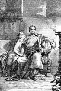 Calpurnia en Caesar - Julius Caesar - De tragedie van Julius Caesar - Illustratie in 