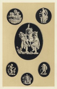 Cameeën in oud Wedgwood-aardewerk door English School
