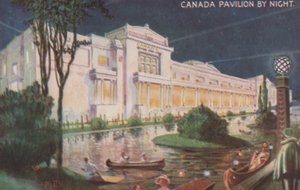 Canada Paviljoen bij nacht, British Empire Exhibition, Wembley