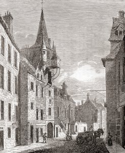 Canongate Jail, Edinburgh, Schotland, uit Old England: A Pictorial Museum, uitgegeven 1847 door English School