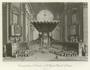 Heiligverklaring van heiligen in de Sint-Pieterskerk, Rome, 1712